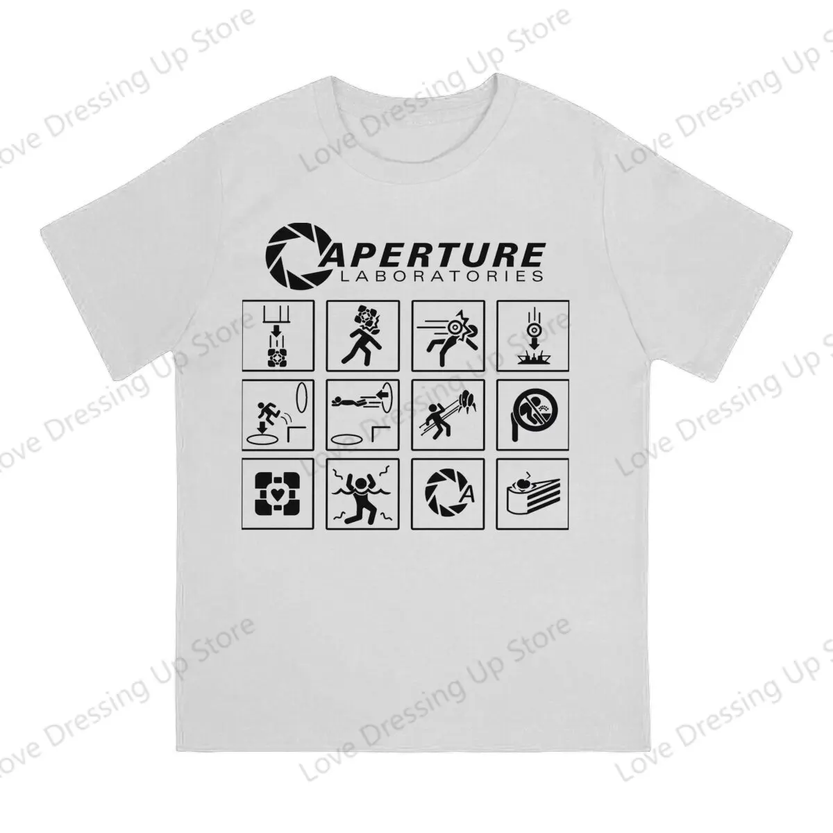 Aperture Science Laboratories Large printed cotton men's Tshirt Short Sleeve Tshirts Portal Game Chell Atlas P-Body Sport Tops