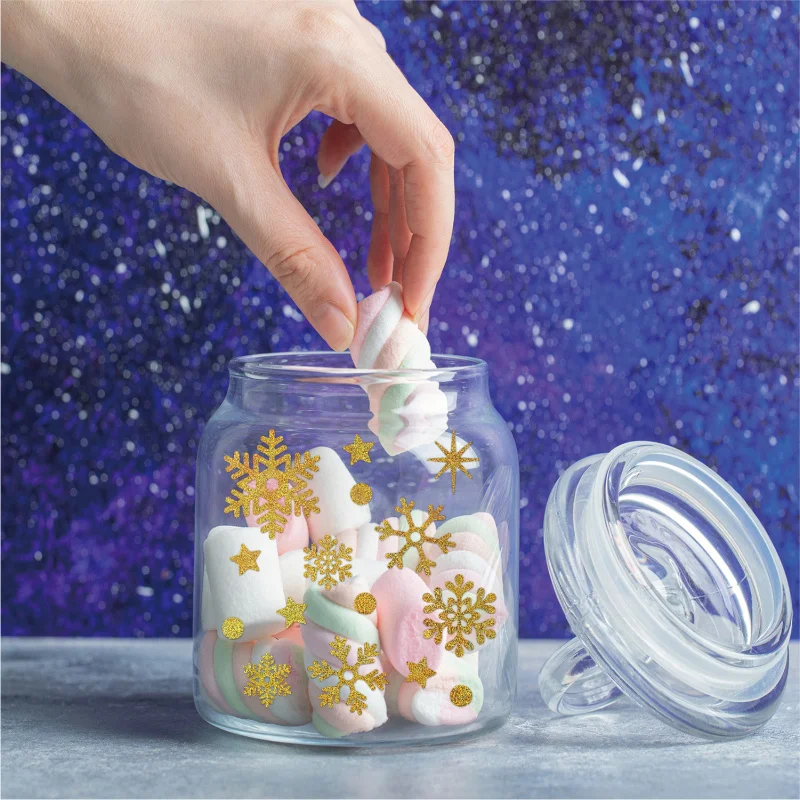 88 قطعة (2 تشانغ) ملصقات ندفة الثلج الشتوية لعيد الميلاد ، ملصق تزيين حفلات ندفة الثلج بالليزر الذهبي والفضي ، بطاقة تهنئة هدية #4