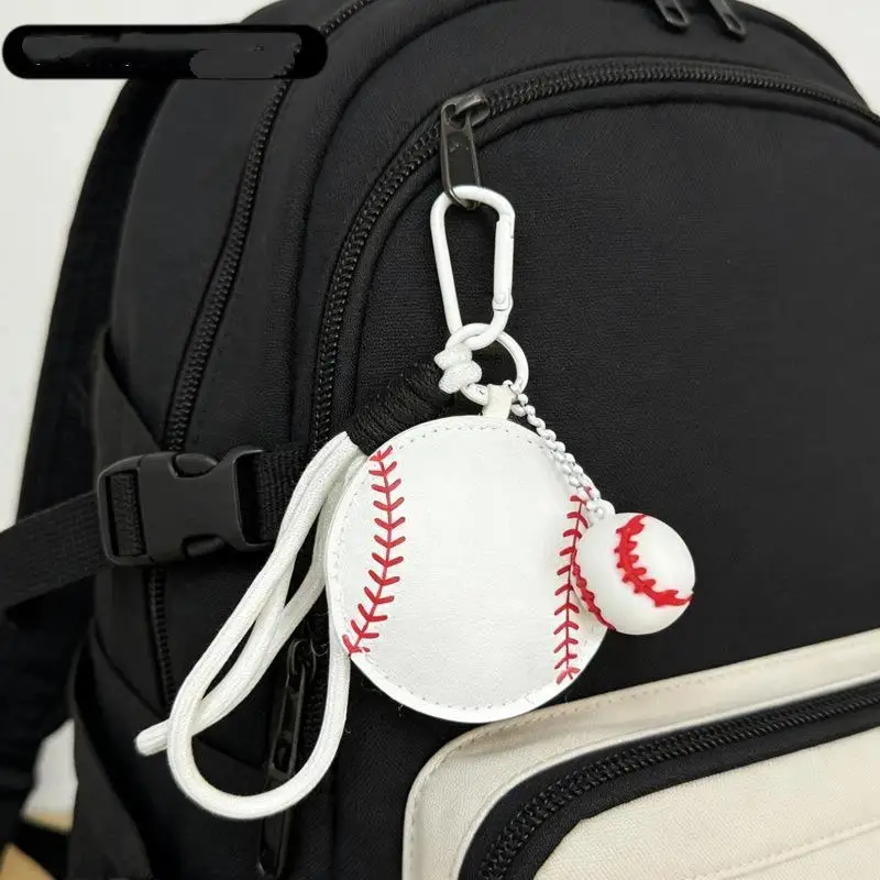 Sports Ball Shaped PU Keychain With Durable Lanyard Cute Pendant For Sports Fans Bag Decoration Gift