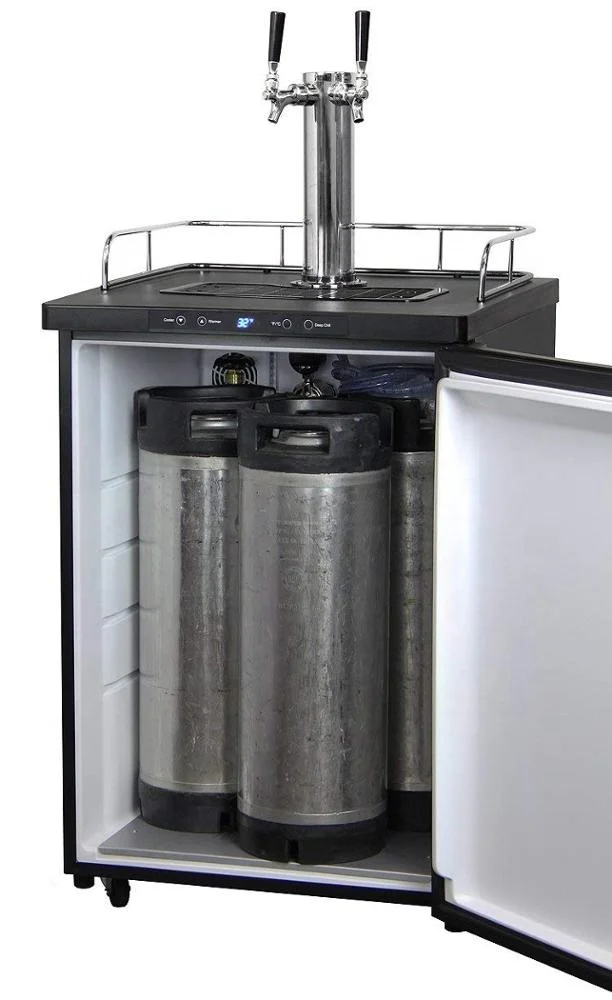 Digital Display Double Taps China Beer Dispenser Kegerator