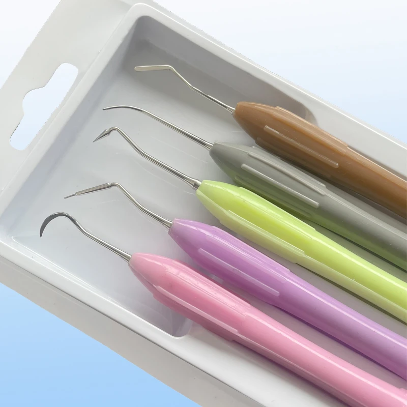

5Pcs/set Dental Resin Filler Aesthetic Restoration Kit Fit for Lm Resin Knife with Silicone Handle Dentistry Tool