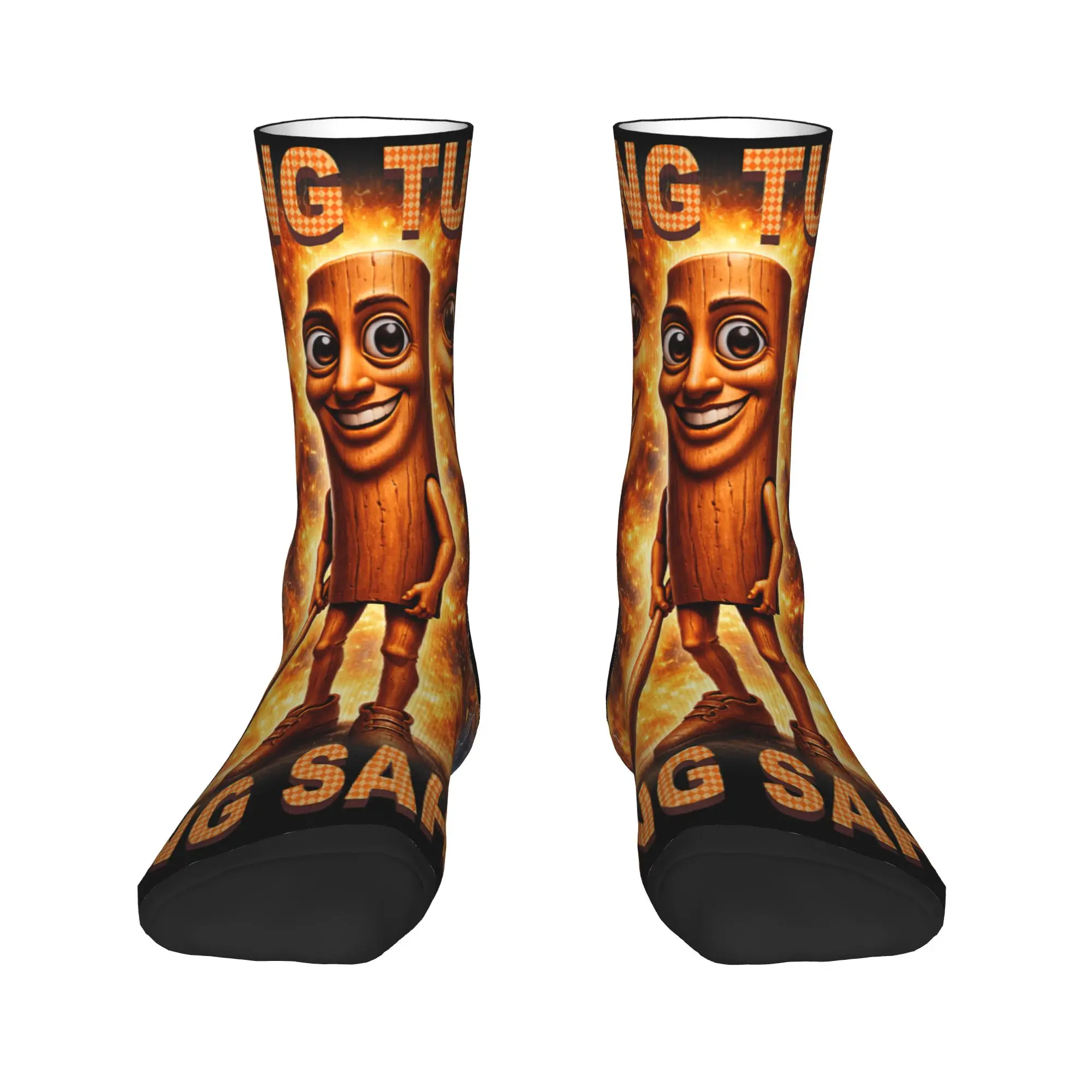 

Tung Tung Tung Sahur is Calling Funny Italian Brainrot Stockings Men Socks Medium Soft Fashion Socks Winter Running Anti Socks