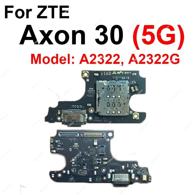 

For ZTE Axon 30 5G A2322 A2322G SIM Card Tray Board USB Charger Dock Board Sim Card Socket Charging Connector Flex Cable Parts