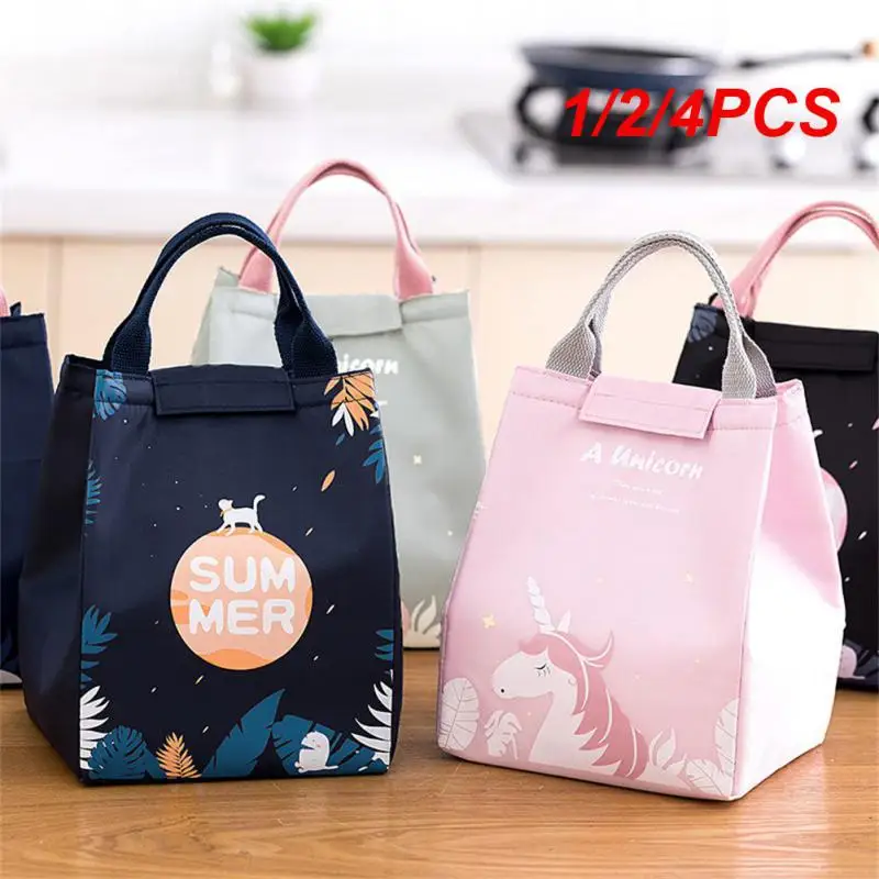 1/2/4PCS Thermal Bag Insulated Lunch Bag Cooler Bag Picnic Bags Lunch Box Ice Pack Tote Food Lunch Bags Large Capacity For Women