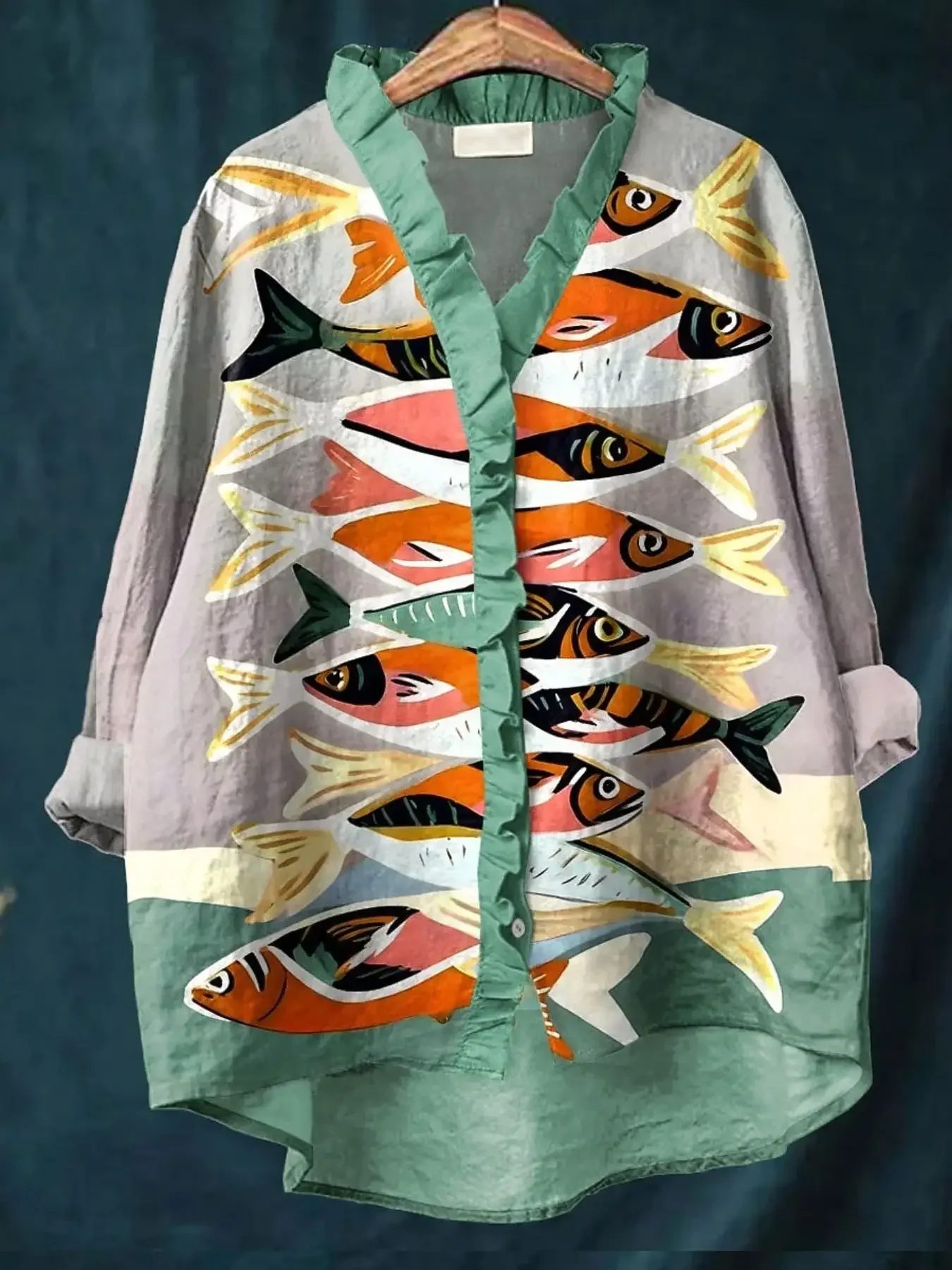 Autumn new V-neck casual top, women's long sleeved lace shirt, Wedding guest attire and daily wear