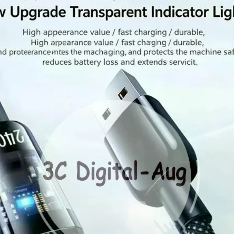 240W USB Fast Charging Cable Type C 1 Meter 2 Meters Strong Connection For Smartphone Fast Sync And Charging