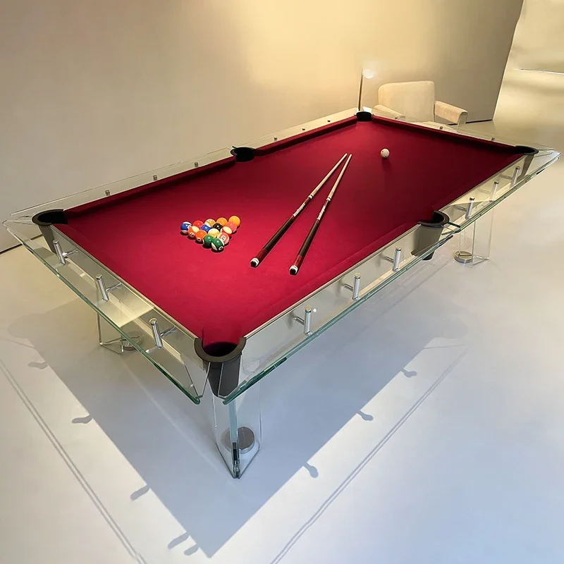 Customizable American Standard Black Eight Full Set Snooker Pool Table Indoor Clubhouse Hall Entertainment  Glass Pool table