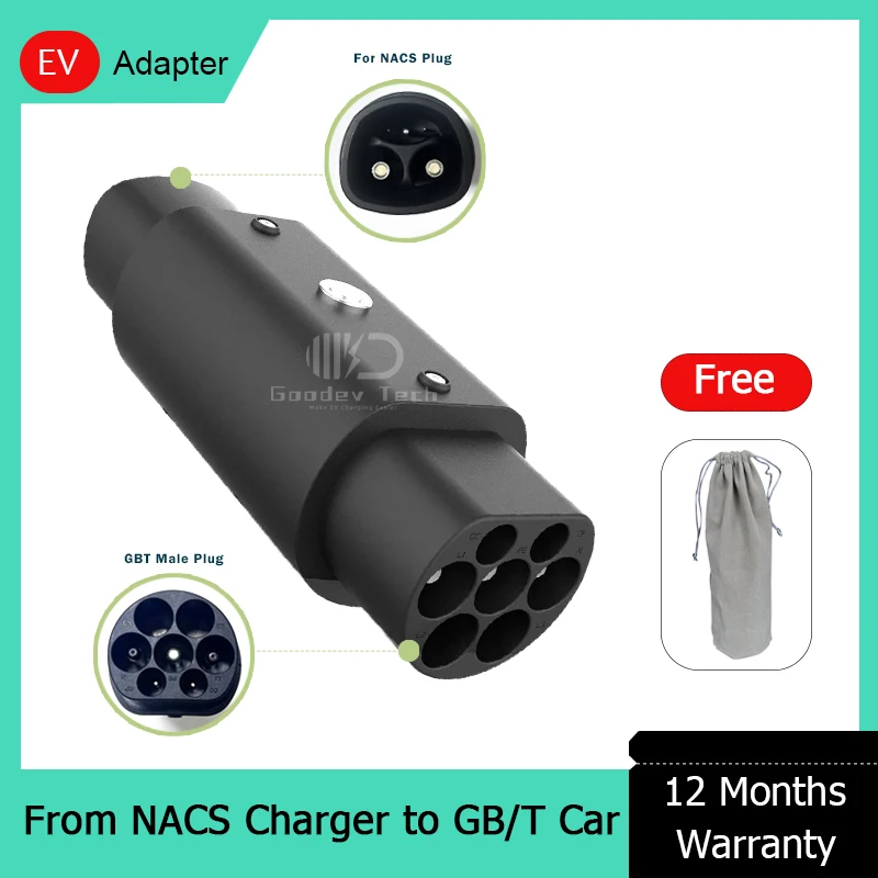 

32A 250V EV Charger Adatper For NACS to GBT EV Adapter For Tesla Model Y 3 S X Home Vechile Portable Charger Connectors Adapter
