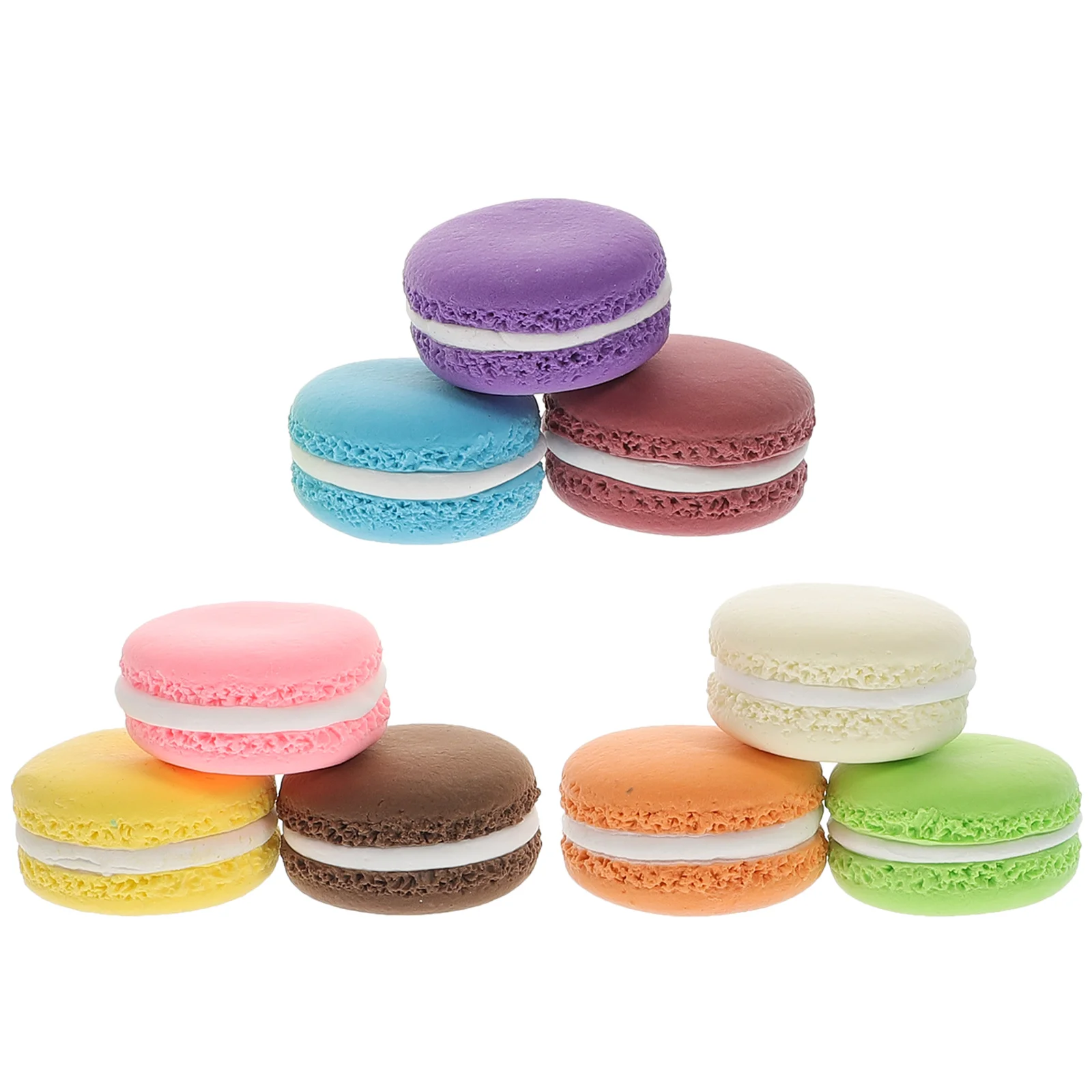 9 Pcs Cake Model Toy French Macaroons Play Food Chili Pepper Decorations Biscuits Models Fake Macaron Ornament Paper Cup