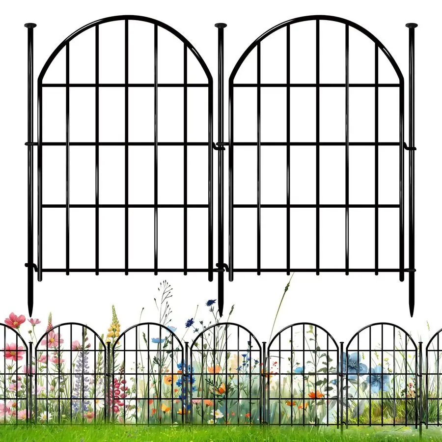 

Pack Decorative Garden Fence, 22in X 28ft Arched No Dig Fence Border, Garden Edging Border, Rustproof Metal Animal Barrier with