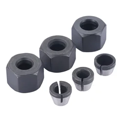 6mm/6.35mm/8mm HSS Collet Chuck Adapter with Nut Set for Engraving Trimming Machine Electric Router Milling Cutter Accessories