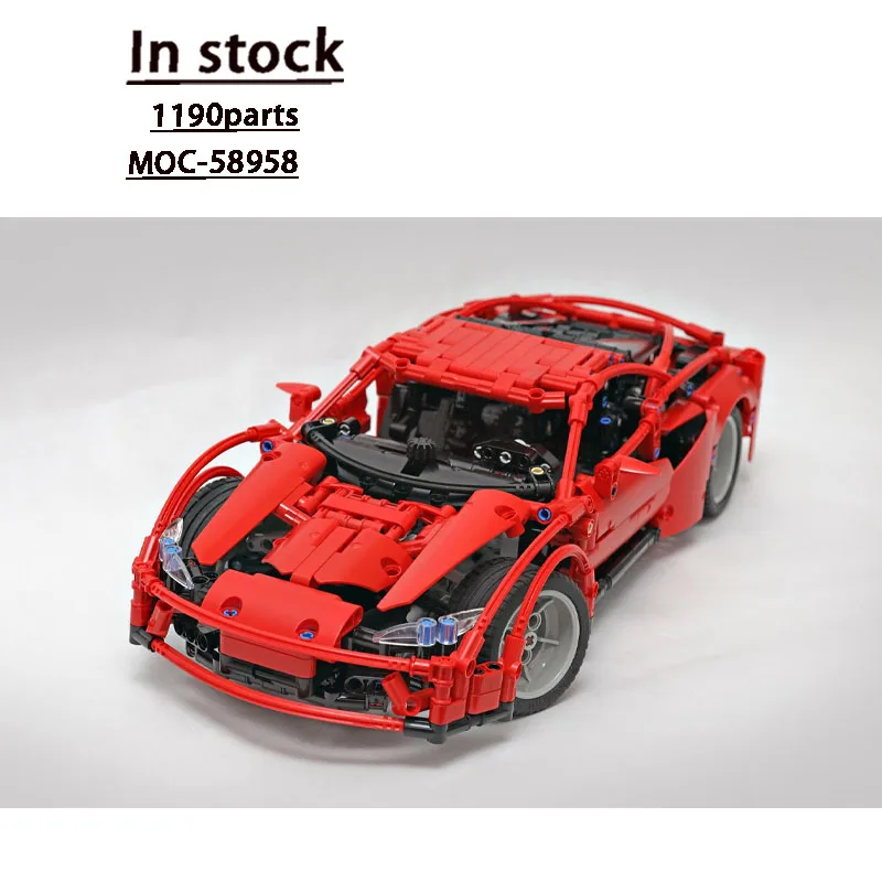 

MOC-58958Classic New Iconic Sport Red Supercar Building Block Model, 1190Parts, Boys' Children's Birthday and Christmas Toy Gift