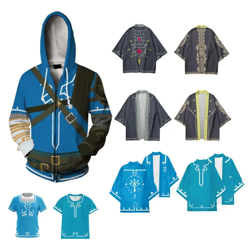 Link Cosplay Fantasy Nuova tunica con cappuccio Anime Zerda Gioco Tears Kingdom Travestimento Costume Adulto Uomo Abiti Maschile Pullover con cappuccio