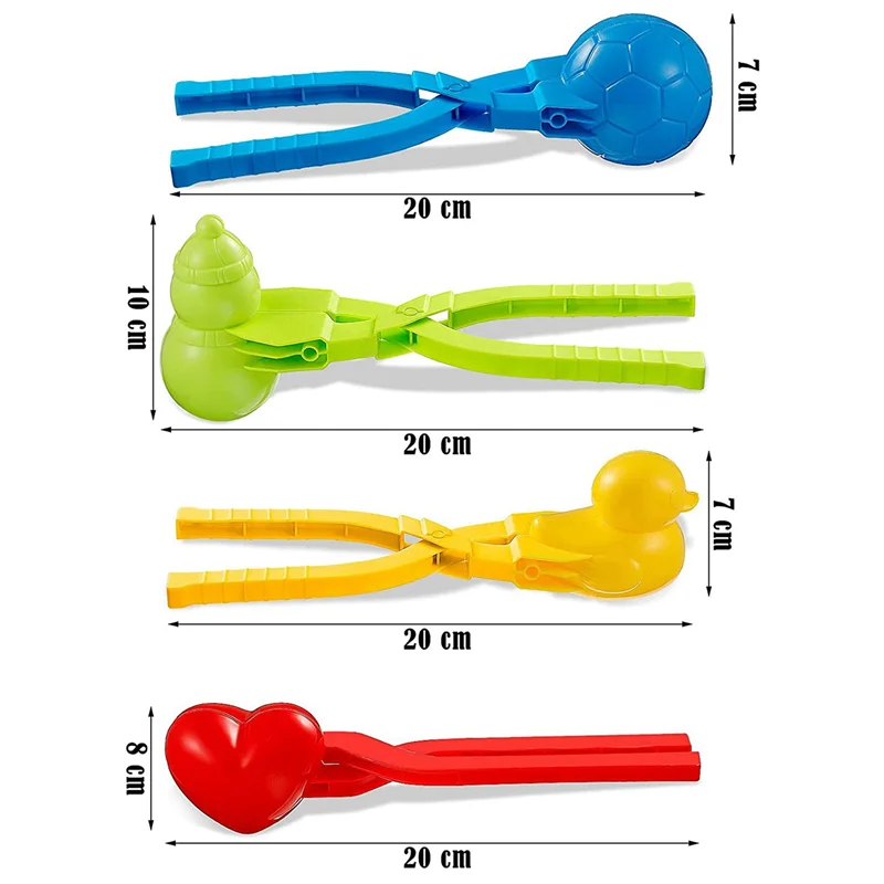 ABUM-12 pçs fabricante de bola de neve kit fabricante de bola de neve clipe esférico pato boneco de neve coração fabricante de bola de neve clipe