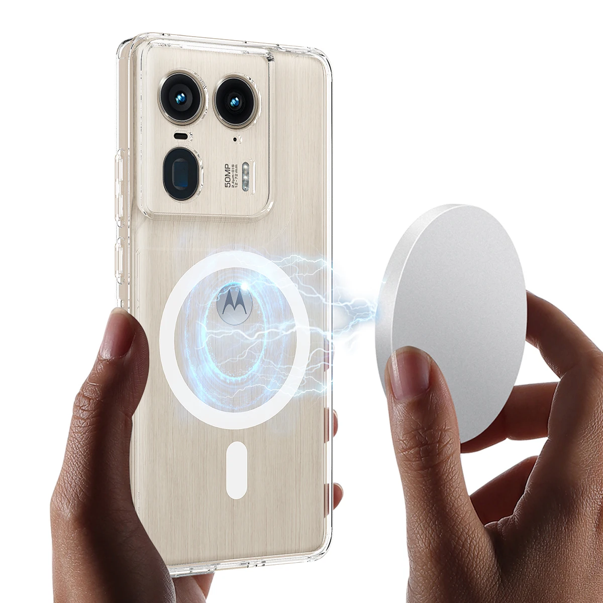 Case Transparent For Motorola Edge X 50 Pro Fusion Ultra Plastic Clear Back Magnetic Charging Magsafe Protection Cover