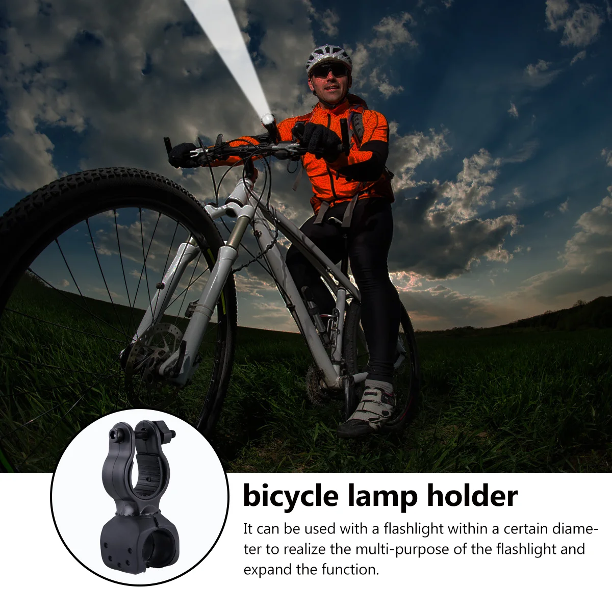 

4Pcs Bike Flashlight Clamp 360 Degree Rotatable Handlebar Torch Holder Mount Front Frame Light Support Easy Install Easy Remove