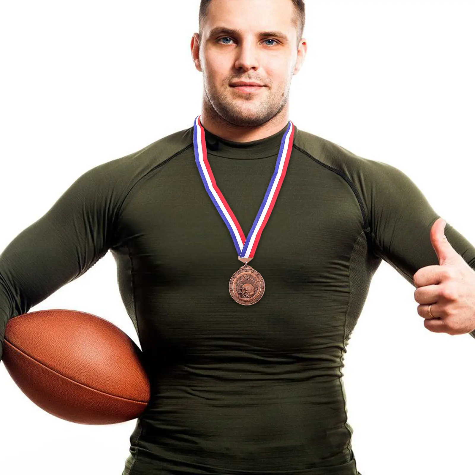 Zinc Alloy Rugby Award Medal Creative Sports Medal Hanging Ribbon for Rugby Competition Award Medals Medals for Kids