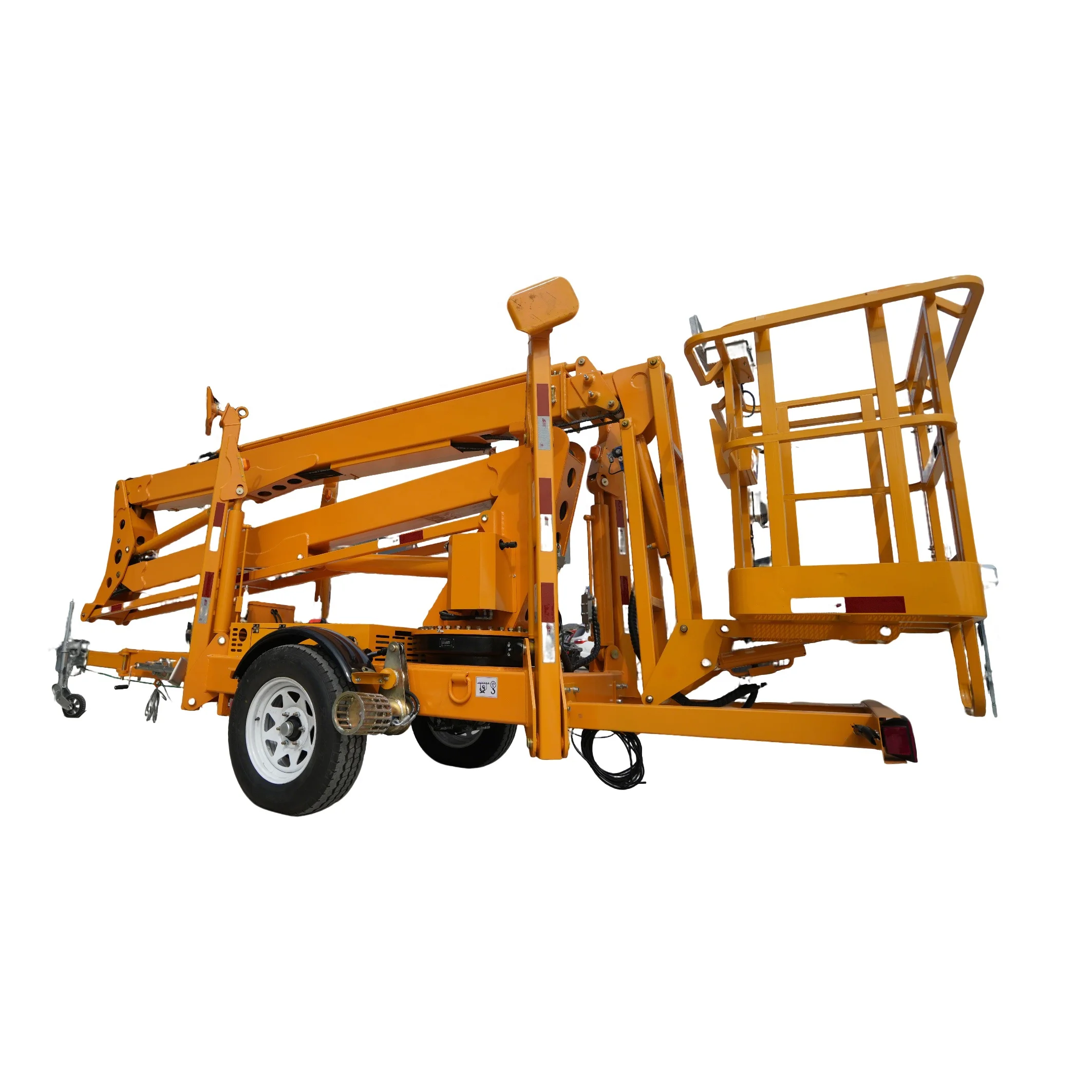Factory Direct Supply 10m Boom Lift Work Vehicle Diesel Traction Meters Trailer With Folding Arm Lifting For Aerial Work