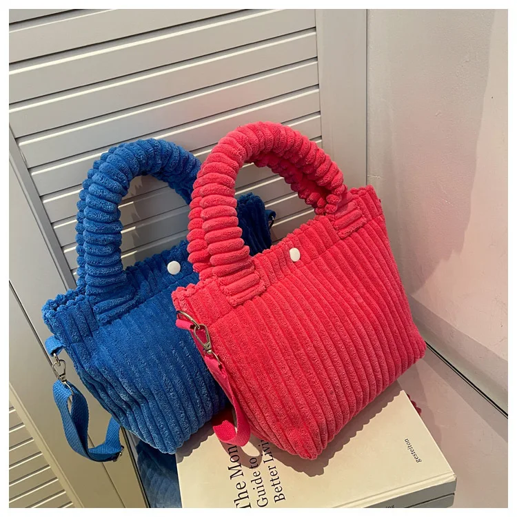 Damen 2026 Herbst-Winter Neuer Stil Koreanische Ins Denim Samt Plüsch Schulter-Umhängetasche Hochwertige Handtasche für Frauen – Detail 26