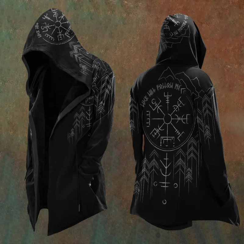 25European and American Abstract Universe Retro Print Spring and Autumn Men3DDigital Printed Loose Hooded Sweatshirt Cardigan Ja
