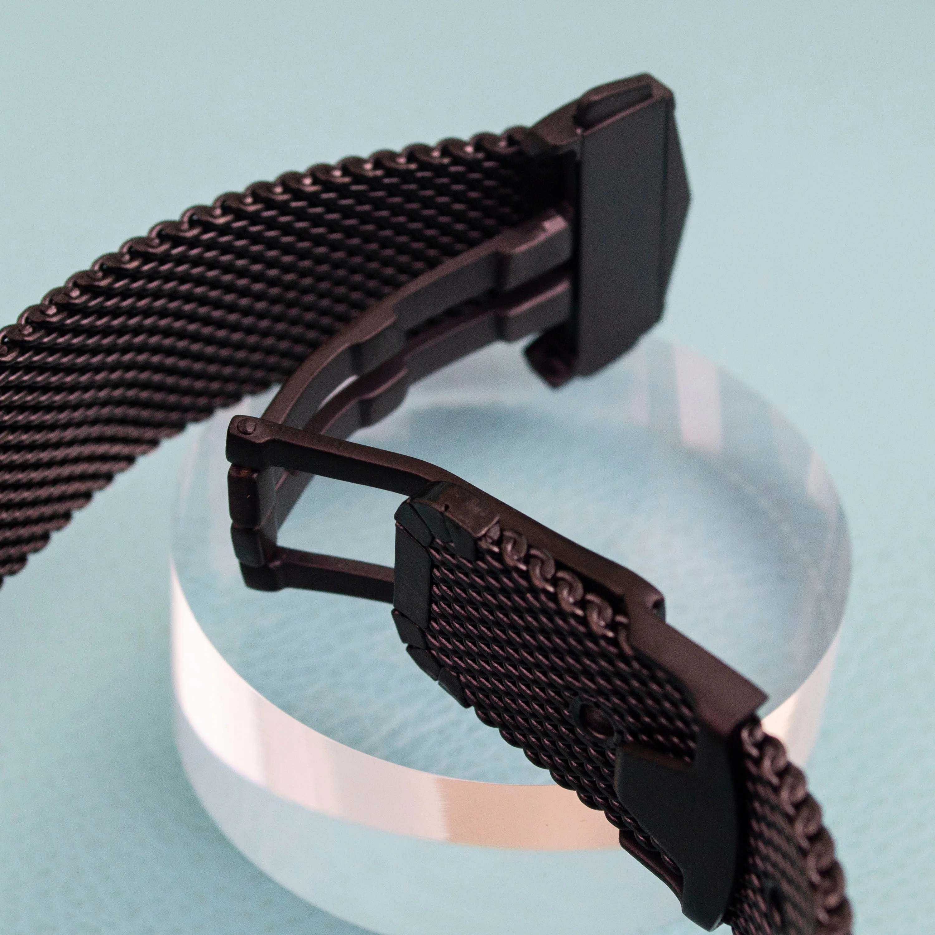 Black Stainless Stee NH35 Watch case for Seamaster 300 Watch Case Milan Steel Mesh Strap fit NH35 NH36 Movement 41MM Case Parts