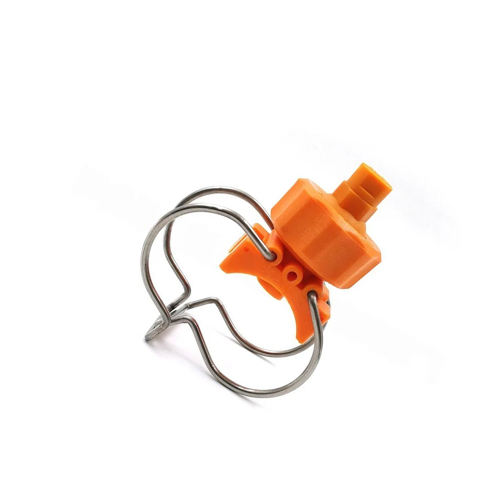 Plastic Body Adjustable Eyelet Nozzle with Stainless Steel Dual Clamps for Stable Installation on Pipes Ranging 25mm to 60mm OD