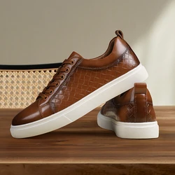Casual men's leather shoes New comfortable and trendy styles Outdoor Fashion Party Daily leisure youth Black Board Shoes HOT -46