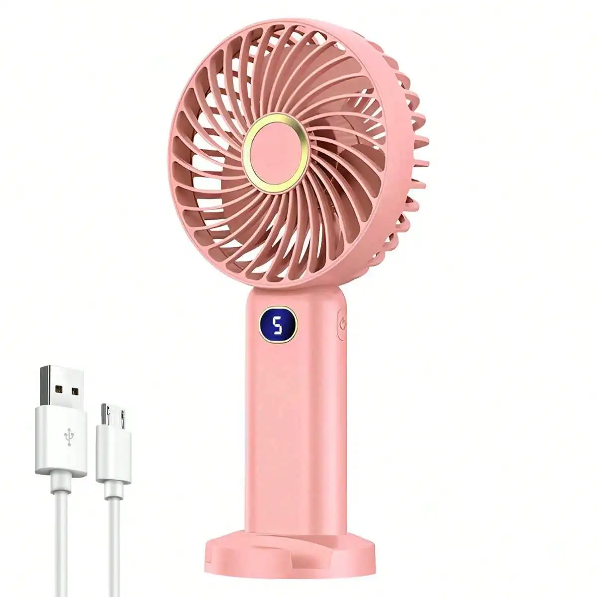 

Portable Handheld Fan 5 Speeds Wind Rechargeable Mini Desk Fan Hand Cooling Fans For Office Outdoor Activities Travel Beach