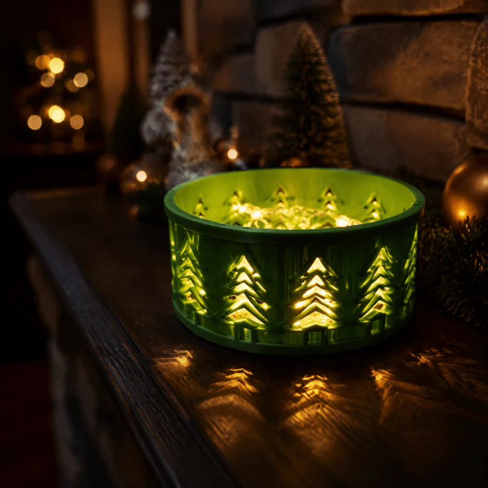 Runde, hohle Schmuckaufbewahrungsschale, leicht, Weihnachtsbaum-Ausschnitt, Weihnachts-Aufbewahrungsschale, niedlich, 3D-Druck – Detail 2