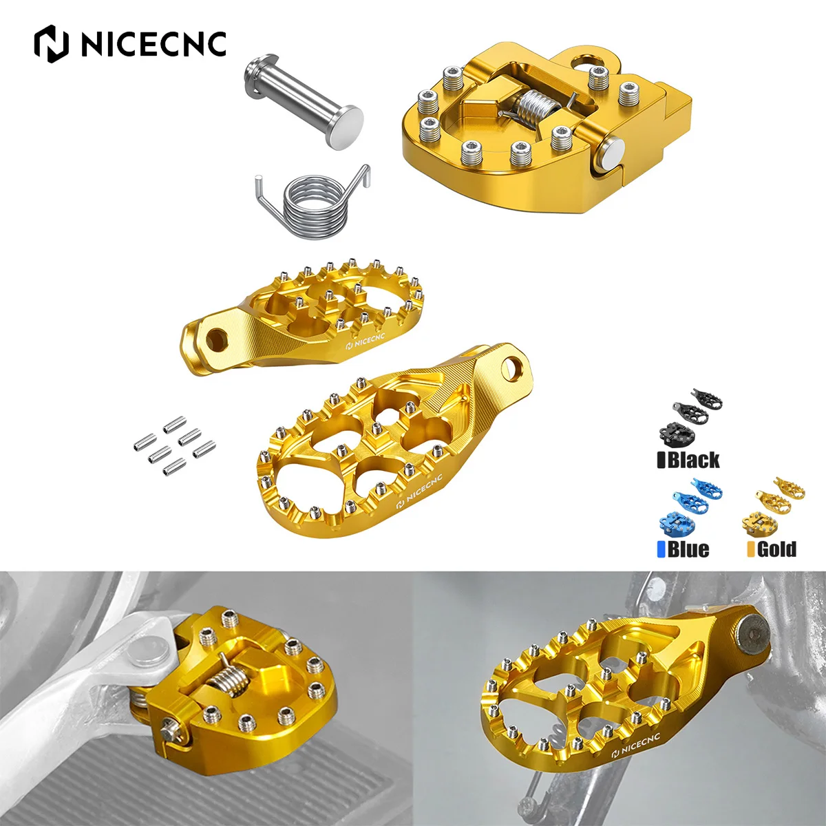 

For Suzuki DRZ400S DR-Z400S 2000-2024 DRZ400SM DR-Z400SM 2005-2024 Motorcycle Foot Pegs Folding Brake Pedal Extension Plate Kit