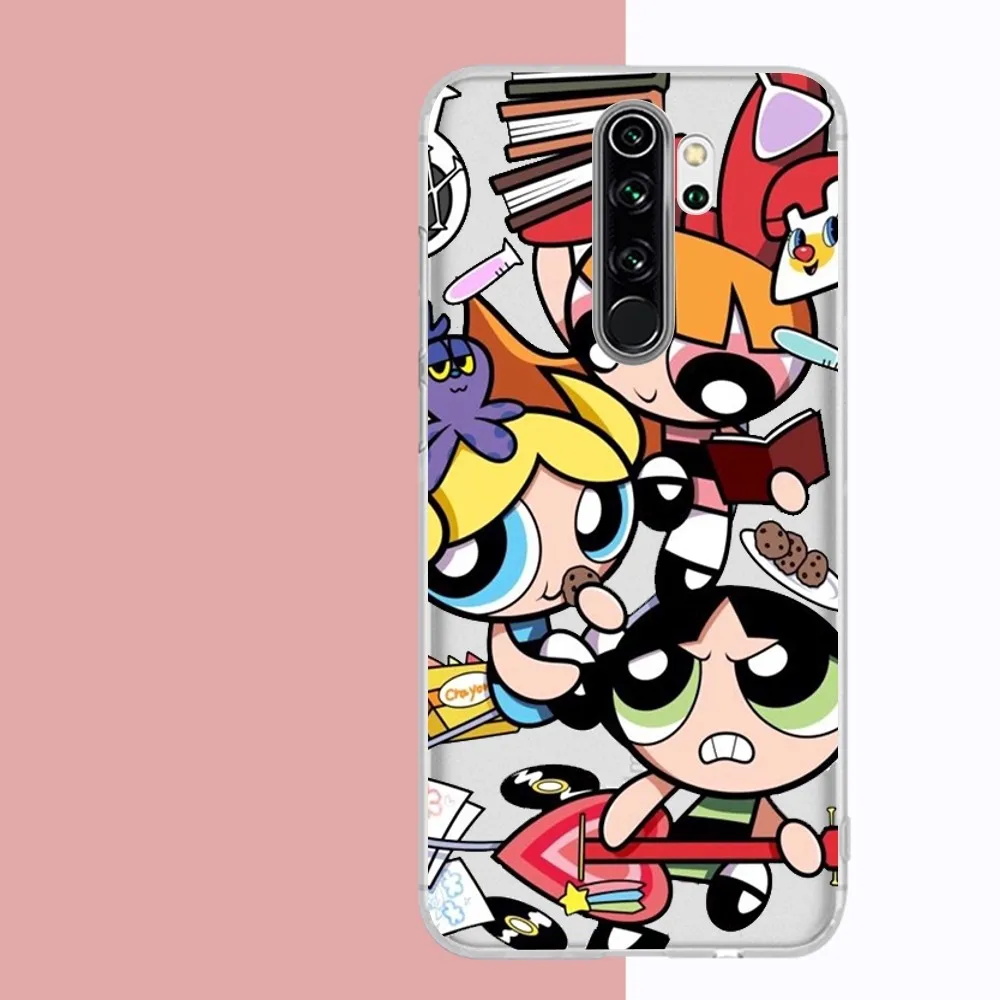 Cute Cartoon Powerpuffs Girls For Samsung S 20 21 22 23 for Redmi Note7 8 9 10 for Huawei P20 30 40 Clear Case