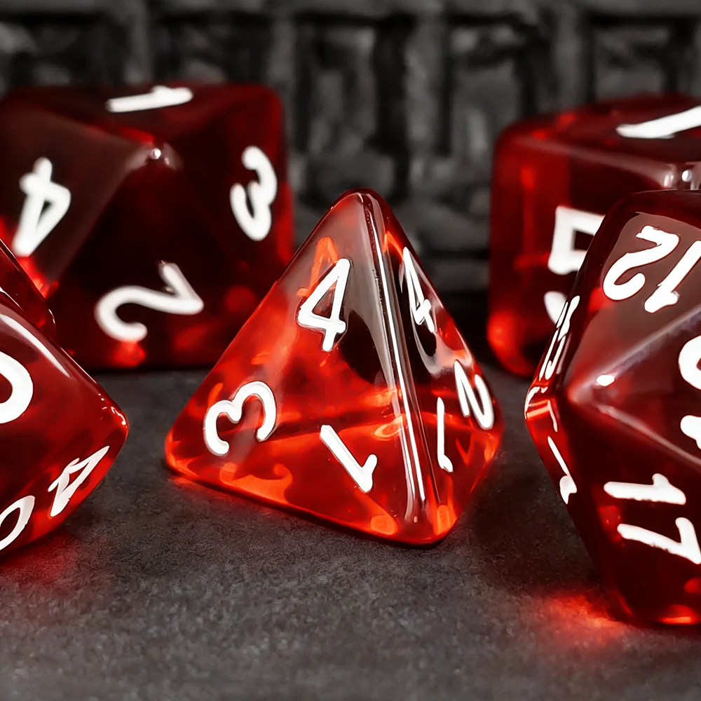 DND Dice 7Pcs/set Blend Transparent Dice Polyhedral Dice Role Playing D&D TRPG Board Game Dice As Gift Entertainment Accessories