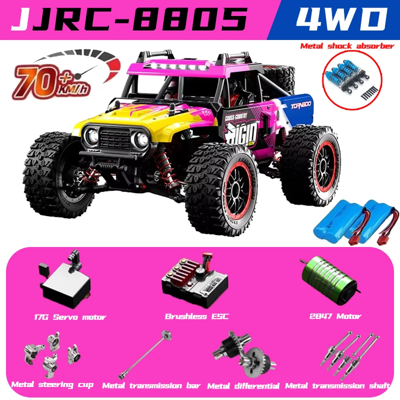 JJRC C8805 4WD High Speed RC Car 1/16 Scale Off-Road Climbing Truck 2.4G Anti-Interference Remote Control Car for Boys