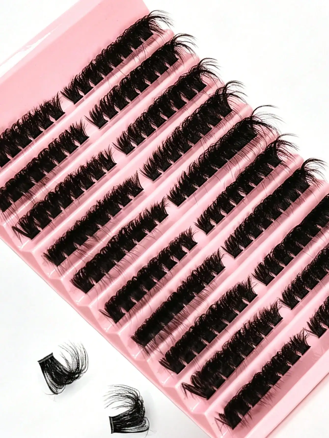 Flauschige Cluster-Wimpern 10 Reihen D-Curl DIY Wimpernverlängerungen Weiche Wiederverwendbare Einzelwimpern für Tägliches Party-Make-up – Detail 5