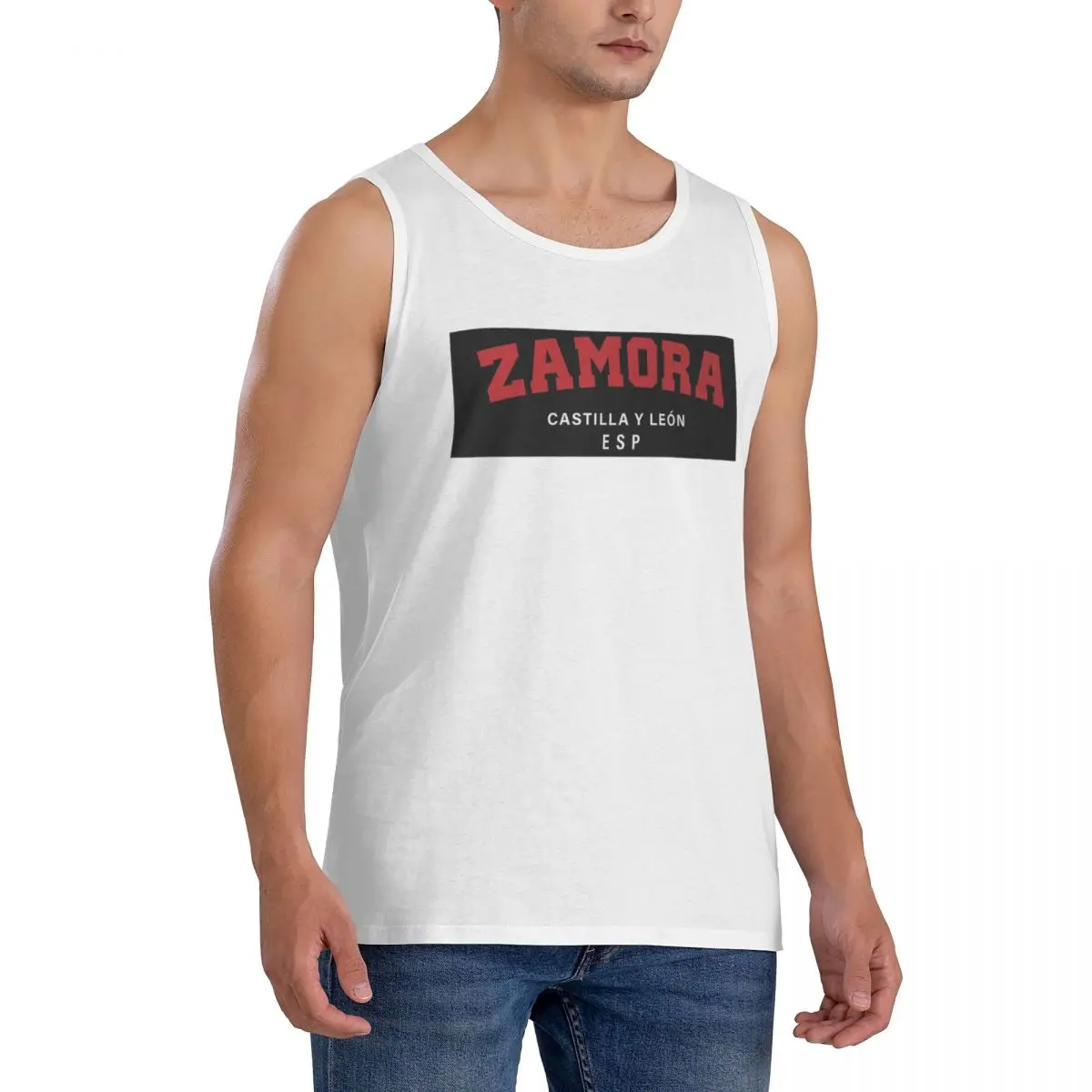 100% Cotton Zamora Castilla And Leon Spain Sleeveless T-Shirt Men Workout Sports Clothing Tops Men's Crew Neck Vest