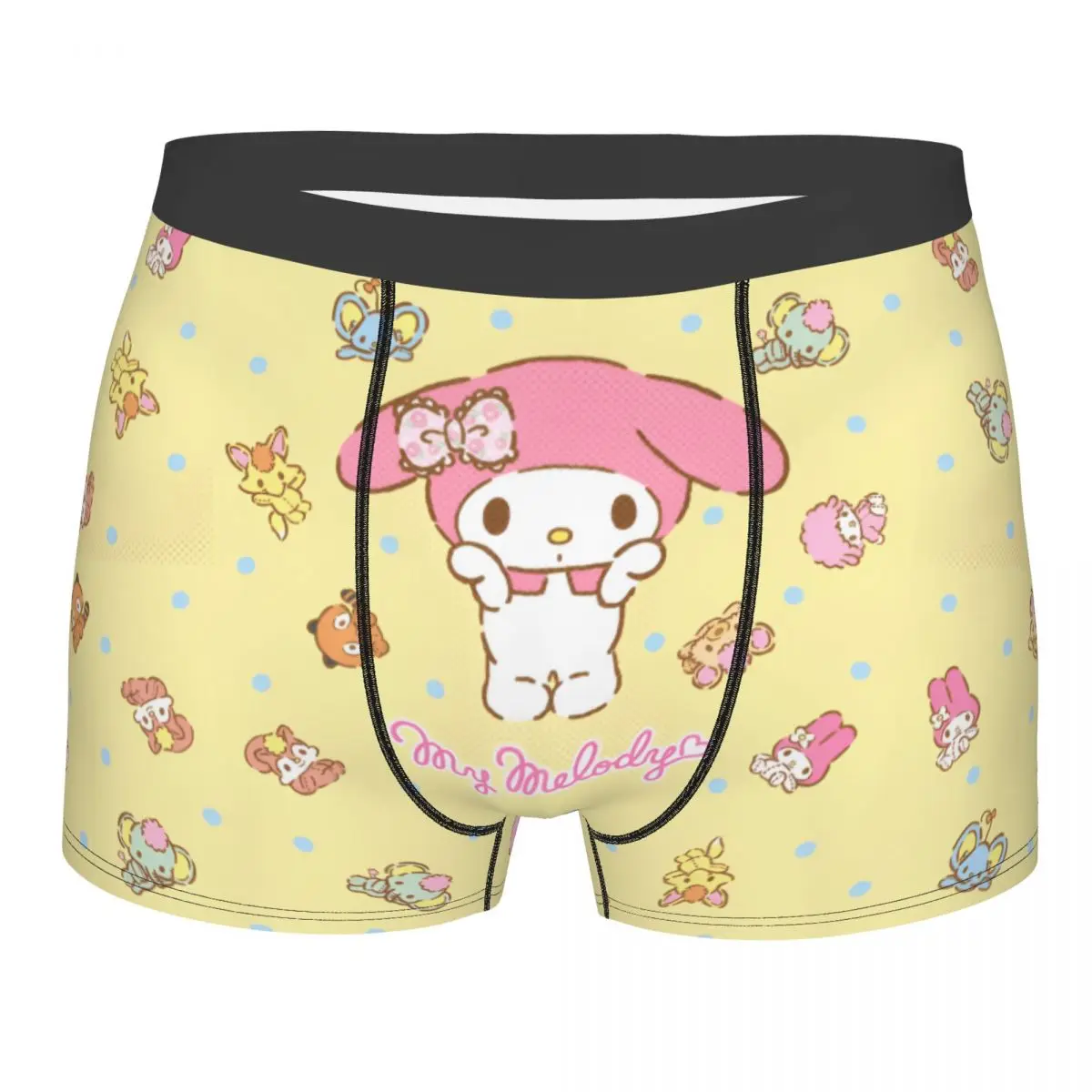 

Нижнее белье My Melody And Kuromi на заказ, мужские дышащие трусы-боксеры, шорты, мягкие трусы для мужчин