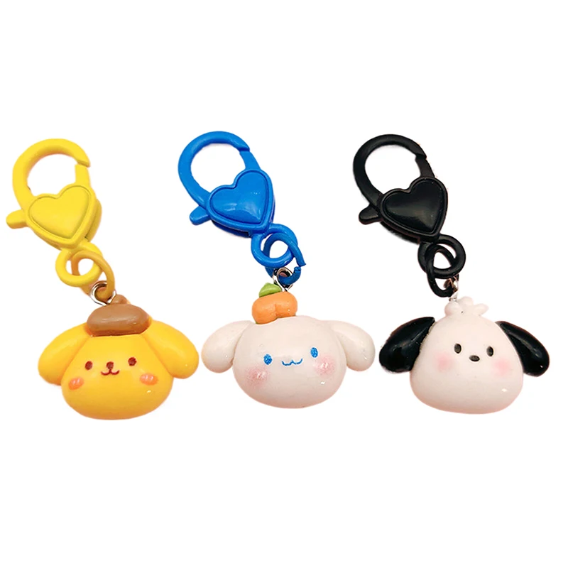 1PC Anime Sanrio Hello Kitty Kuromi Melody Cinnamoroll Figure Keychain Kawaii Doll Keyring Bag Pendant Charm Girl Birthday Gift