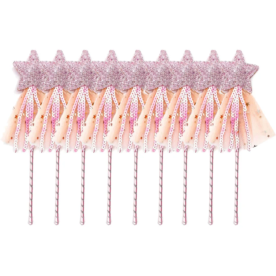 الجملة 12/9/6/3 قطعة/الوحدة طفل الفتيات ستار الجنية العصا Tollder الترتر عصا سحرية الاطفال صور الدعائم حفلة عيد ميلاد الملاك ملصق