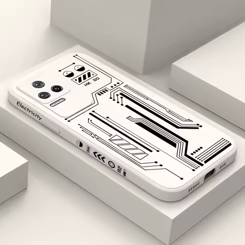 Electronic Lines Phone Case For Xiaomi Poco F8 F7 X7 M6 X6 M5S F5 X5 M5 F4 X4 M4 F3 X3 M3 Pro Ultra 4G 5G GT Liquid Silica Cover