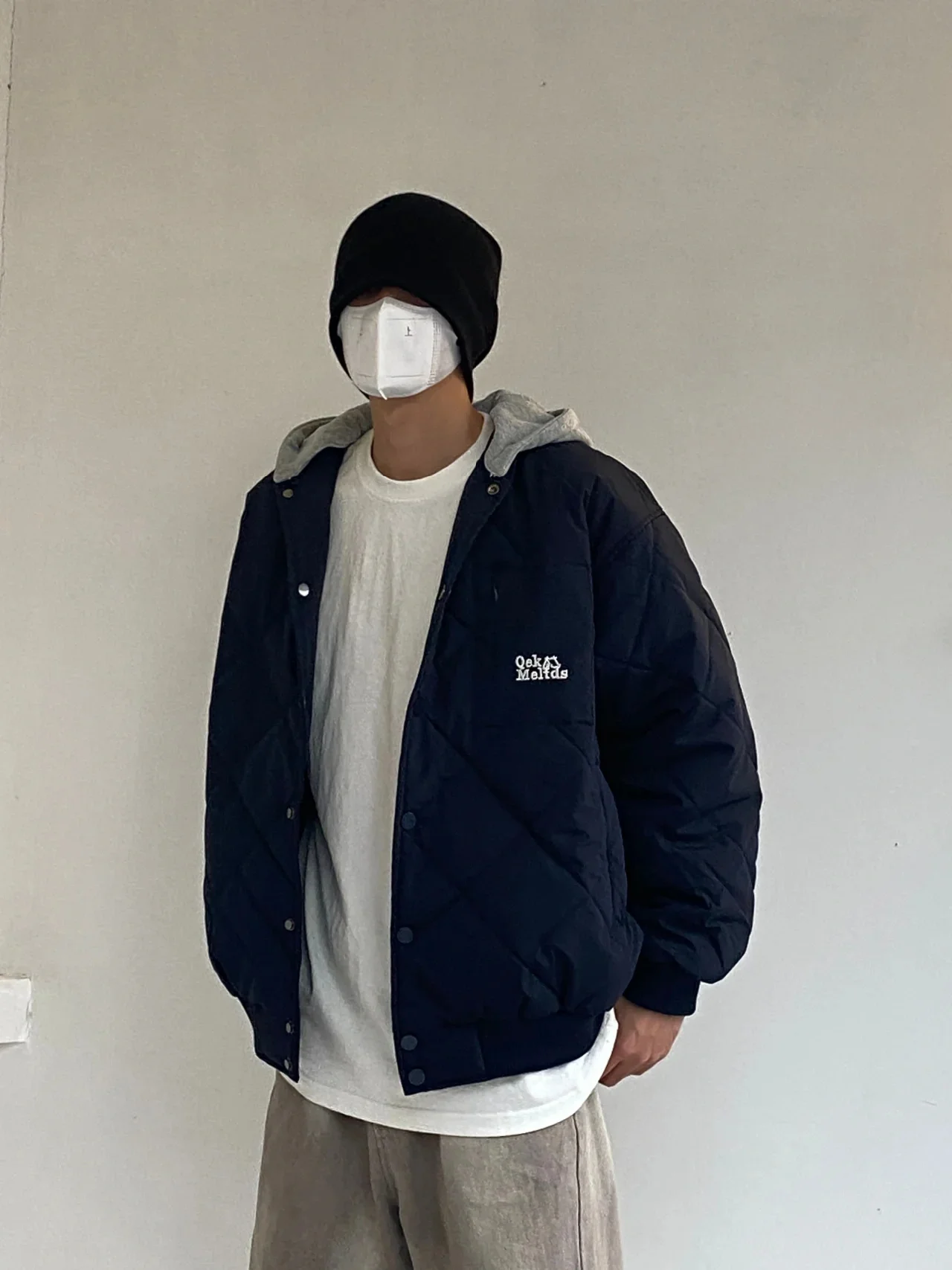 Parkas à capuche en coton rembourré pour hommes, manteau décontracté rétro japonais, vêtements d'hiver