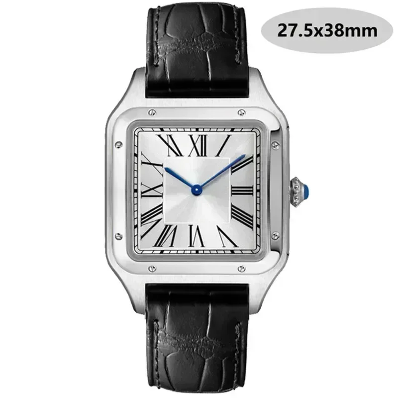 الرجال الياقوت ساعة اليد عالية الجودة عشاق كوارتز ساعة رجالي نساء موضة ساحة جلدية بطارية صغيرة مربع relojes