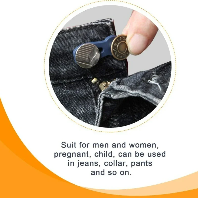 Jeans Highly Elastic Button Sturdy Corrosion-resistant Adjustable Pants Spring Buckle Expander Metal Trouser Waist Extenders