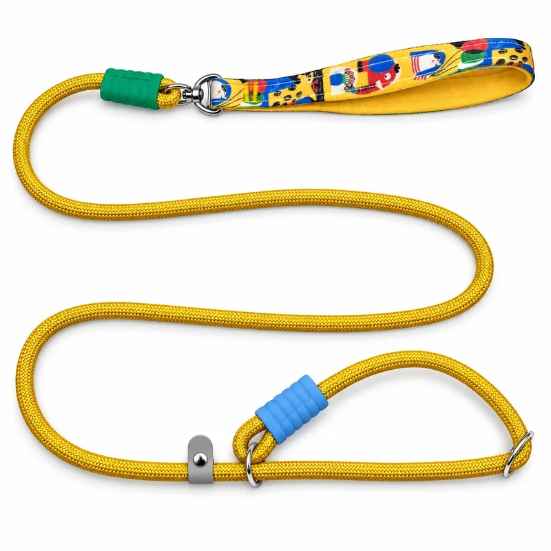 Laisse réfléchissante pour chien 1,8 m, laisse en nylon avec double frein et rotation 360° °   Swivel pour la marche et l'entraînement