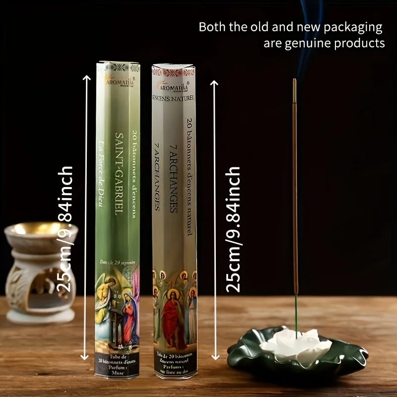 20 عصي بخور مصنوعة يدويًا، عطر سبعة ملائكة، مجموعة مختلطة من الروائح العلاجية للاسترخاء والإيجابية والنوم المحسن - مثالية للمنزل والمكتب واليوجا والتأمل #5
