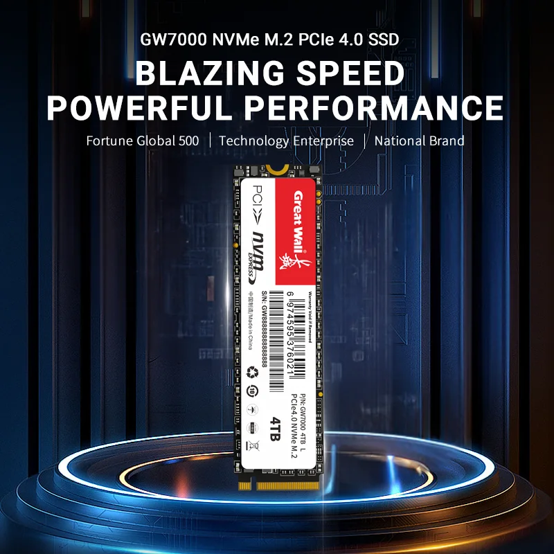 Great Wall SSD PCIe4.0 1TB 2TB 4TB M2 NVMe Drive M.2 2280 512gb 7000mbps Nmve Hard Disk Gen4 Internal Solid State Drives for PS5
