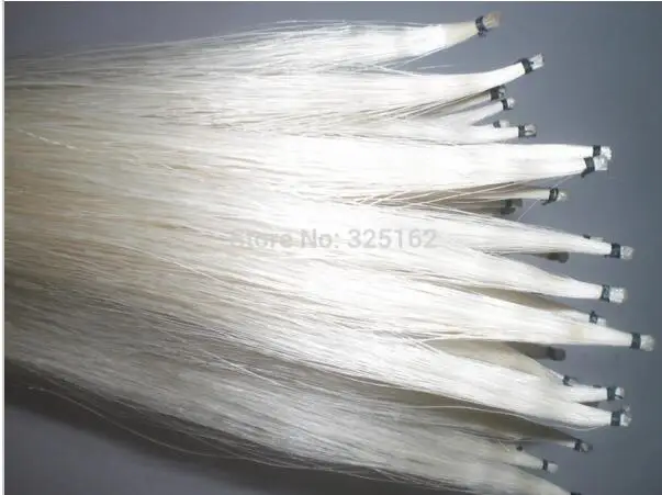 

35 Hanks White Stallion Mongolia Horse hair 32 inches, 6 gram each hank