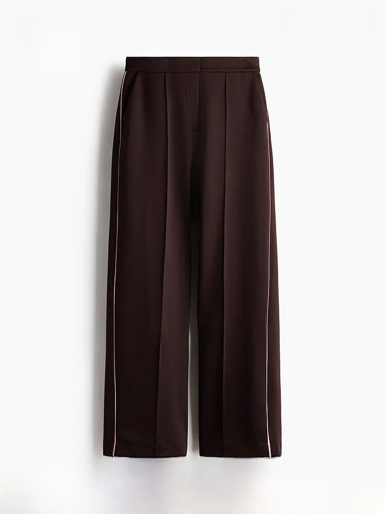 

Spring New Arrival Women's Air Layer Fabric Tailored Long Pants Straight Leg Casual Trousers l Waist Polyester Spandex