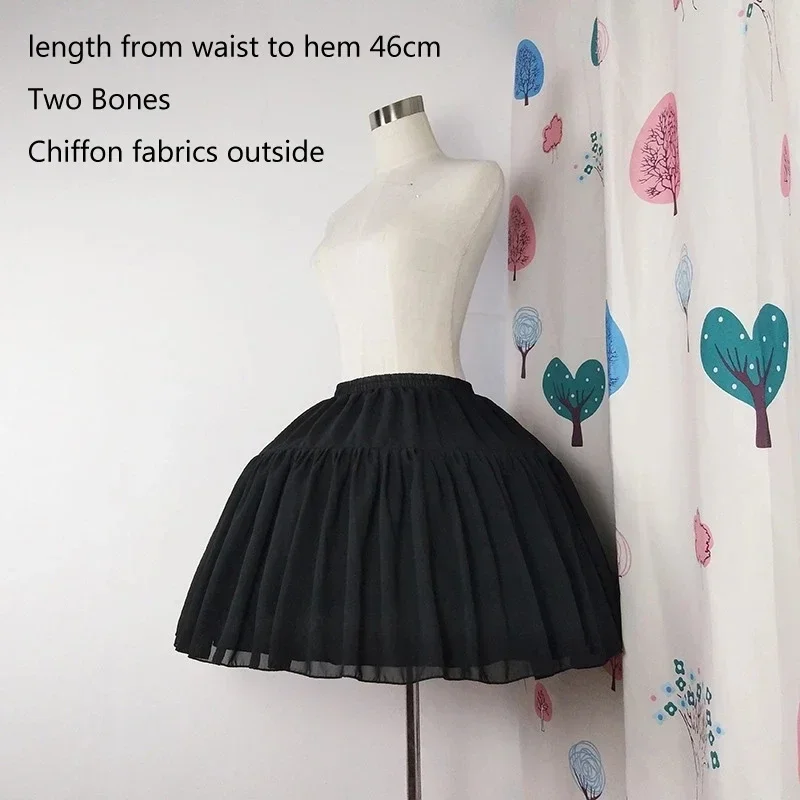 Ballkleid Unterrock Kurzes Kleid Cosplay Petticoat Chiffon Zwei Knochen Lolita Petticoat Ballett Rockabilly Krinoline