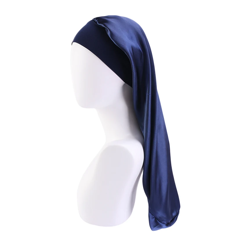 Nouveau Bonnet de nuit Long en Satin pour femmes, Bonnet de couchage soyeux avec large bande élastique, soins capillaires, Turban, tresses, cheveux bouclés, cheveux naturels