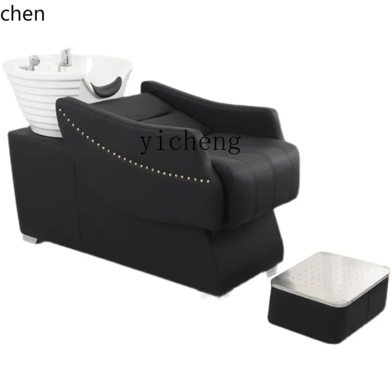 

b7- Shampoo Chair Barber Shop Hair Salon Flushing Bed Ceramic Basin Lying Half